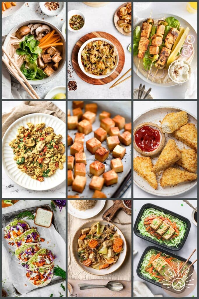 A collage of pictures showing different types of food.