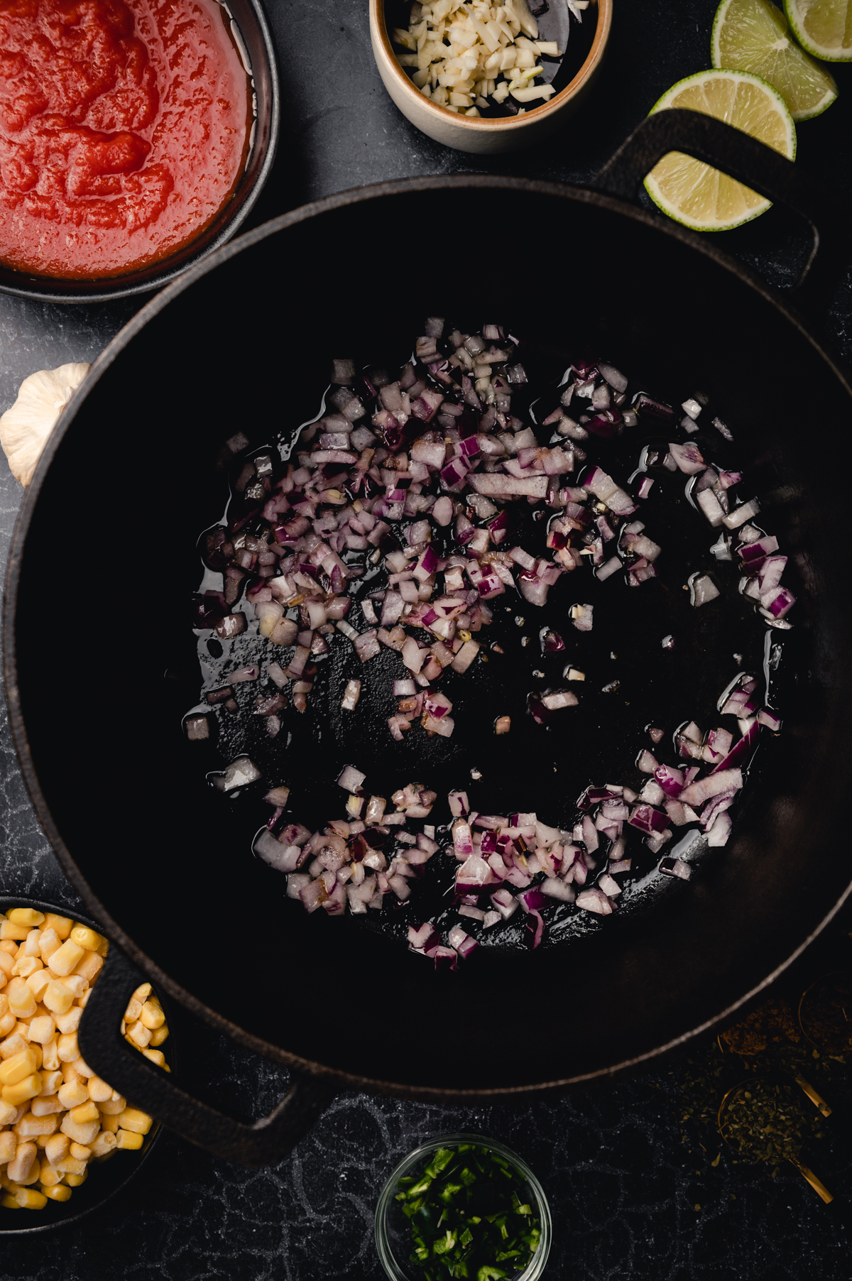 Step-by-step instructions for homemade vegan chili.