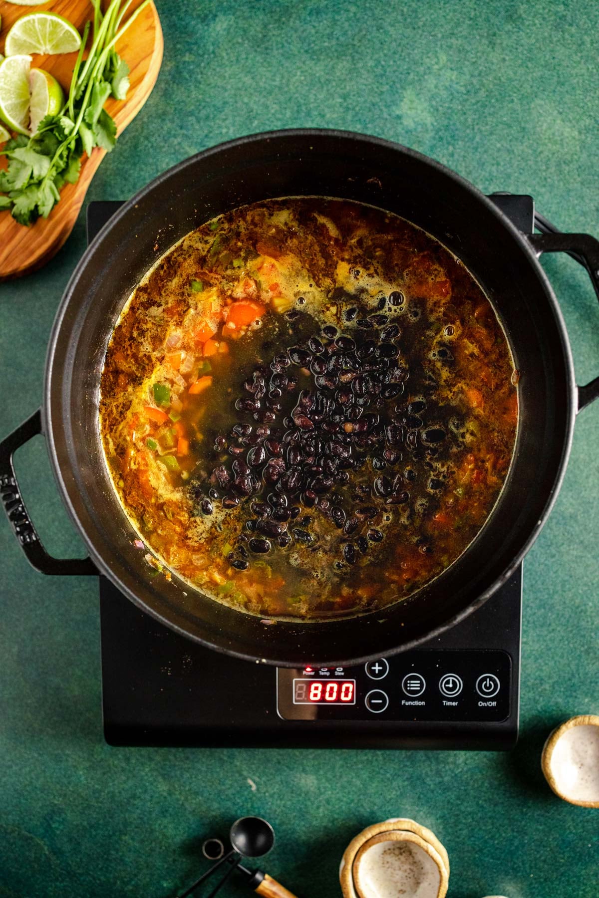 Step-by-step instructions for easy black bean soup recipe.