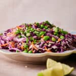 Vibrant spring roll salad with fresh lime and green onions.