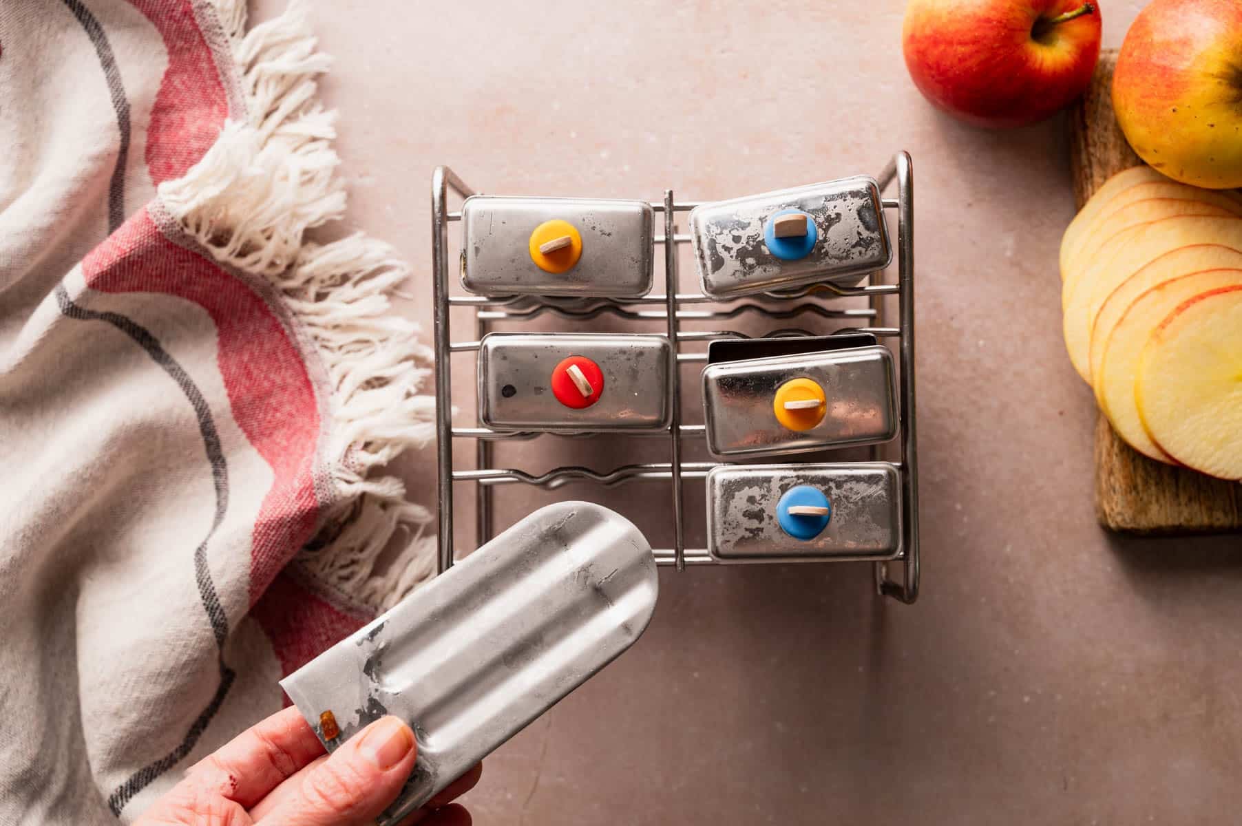 Apple popsicles in eco friendly popsicle mold.